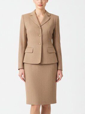 BARAMI Vintage Check-Like 2Pc Double Breast Jacket/Blazer + Skirt Set Size 4 & 8